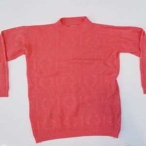 Pink oversized Sweater with Silver thread | Large